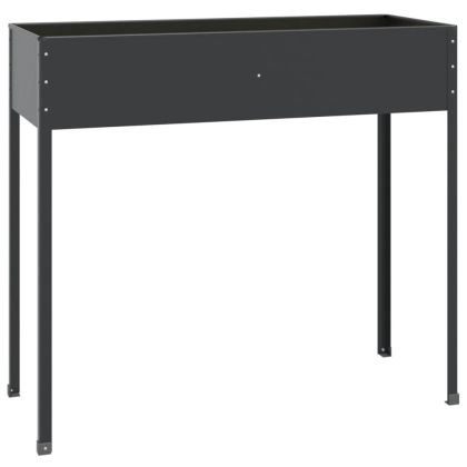 Градинска кашпа антрацит 100,5x40,5x90 см поцинкована стомана