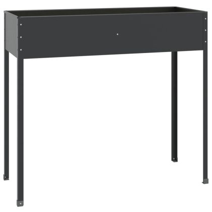 Градински кашпи, 2 бр, антрацит, поцинкована стомана