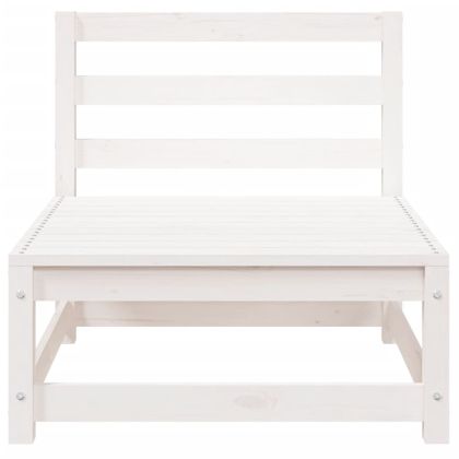 Градински диван, 2-местен, бял, бор масив