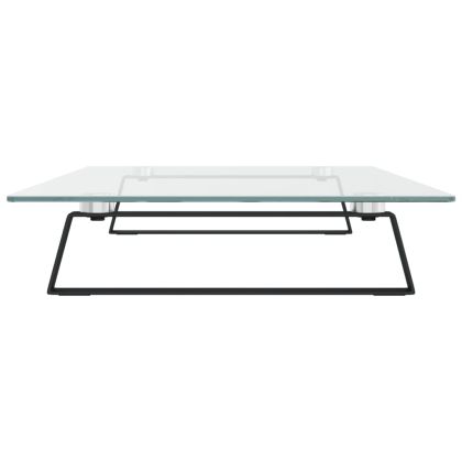 Стойка за монитор, черна, 80x35x8 см, закалено стъкло и метал