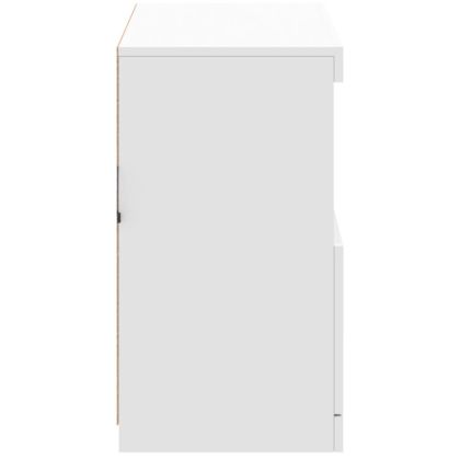 Сайдборд с LED светлини, бял, 81x37x67 см