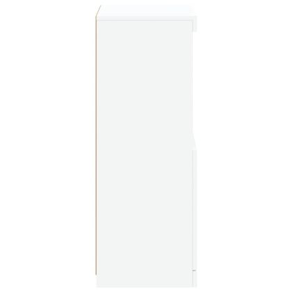 Сайдборд с LED светлини, бял, 41x37x100 см