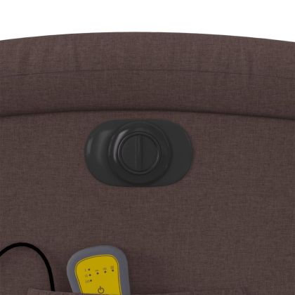 Електрически изправящ масажен реклайнер стол тъмнокафяв текстил