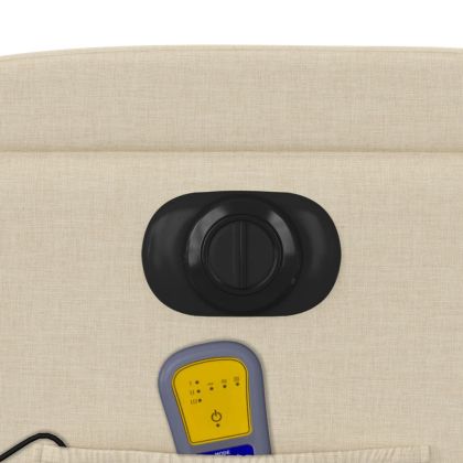 Електрически изправящ масажен реклайнер стол кремав текстил