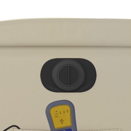 Електрически изправящ масажен реклайнер стол, кремав, еко кожа