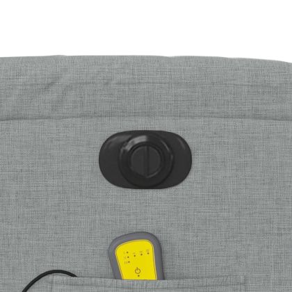 Електрически изправящ масажен реклайнер стол светлосив текстил