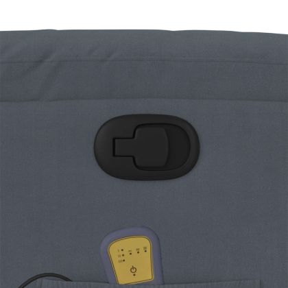 Изправящ масажен реклайнер стол, тъмносив, кадифе