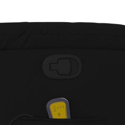 Изправящ масажен реклайнер стол, черен, изкуствена кожа