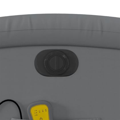 Електрически изправящ масажен реклайнер стол, сив, еко кожа