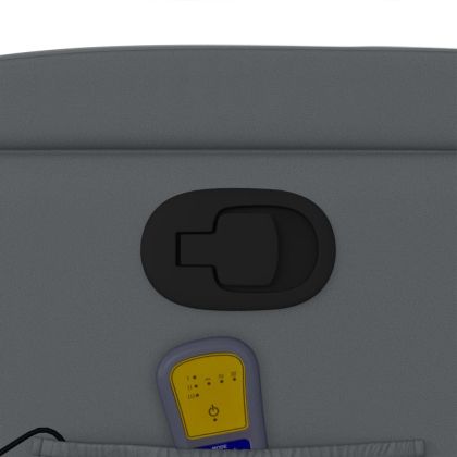 Изправящ масажен реклайнер стол, сива, изкуствена кожа