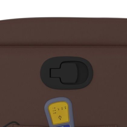 Изправящ масажен реклайнер стол, кафяв, изкуствена кожа