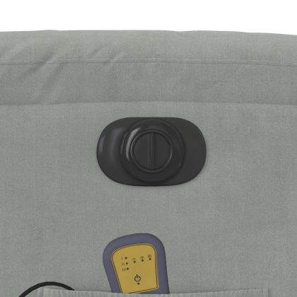 Електрически изправящ масажен реклайнер стол, светлосив, кадифе