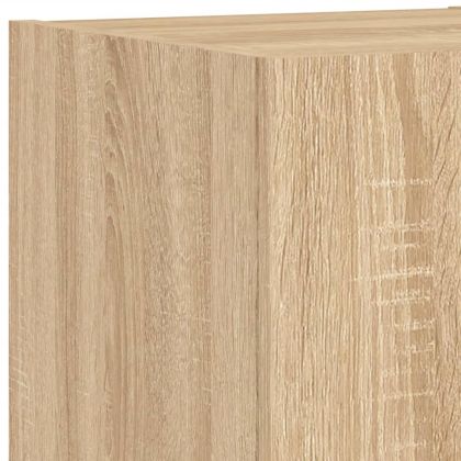 ТВ стенни шкафове, 4 части, с LED светлини, сонома дъб