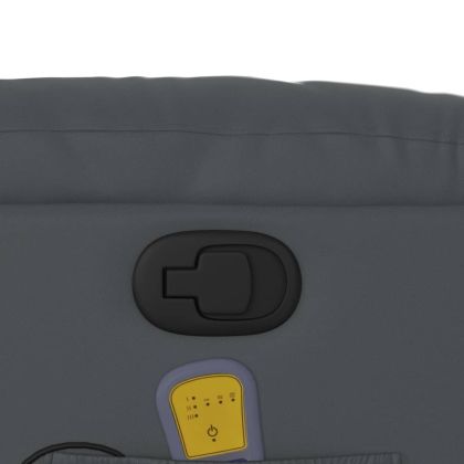 Изправящ масажен реклайнер стол, сива, изкуствена кожа