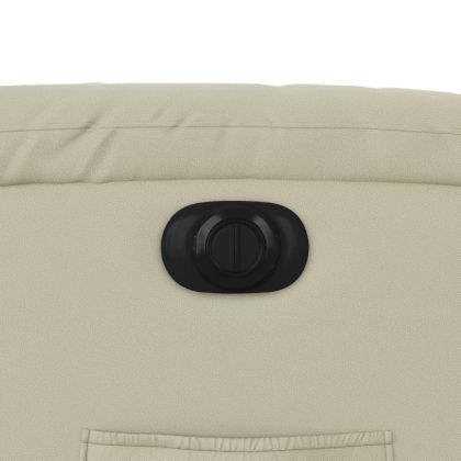 Електрически изправящ масажен реклайнер стол, кремав, еко кожа