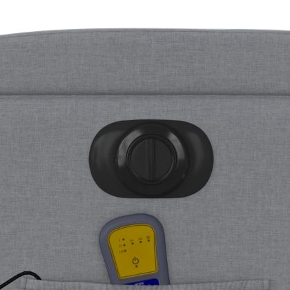 Електрически изправящ масажен реклайнер стол светлосив текстил