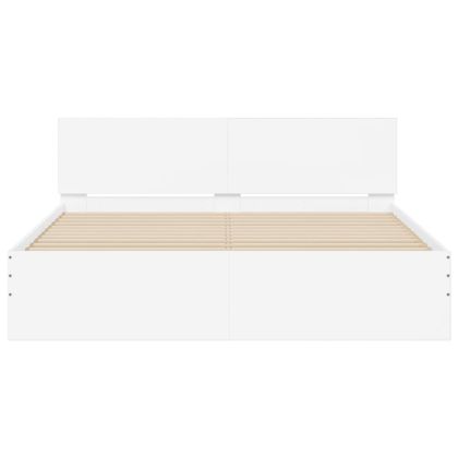 Рамка за легло с табла, бяла, 140x200 см