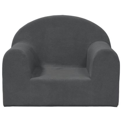 Детско диванче, антрацит, мек плюш