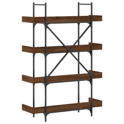 Библиотека 4 рафта кафяв дъб 100x33x145,5 см инженерно дърво