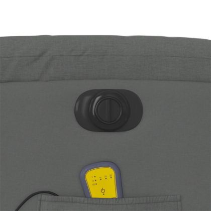 Електрически масажен реклайнер стол, тъмносив, текстил