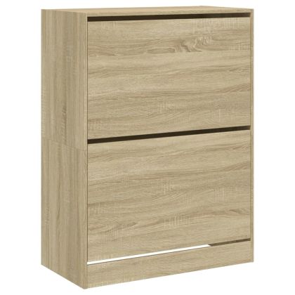 Шкаф за обувки с 2 флип чекмеджета сонома дъб 80x42x108 см
