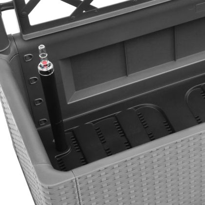 Градинска повдигната леха с решетка, самополивна, сива