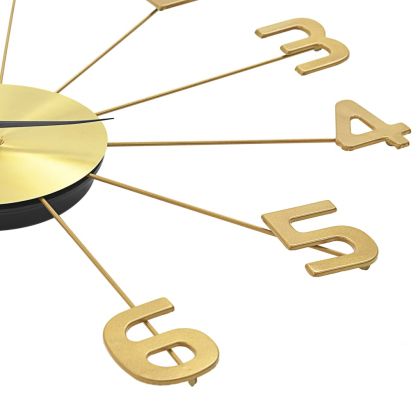 Стенен часовник, метал, 50 см, златист