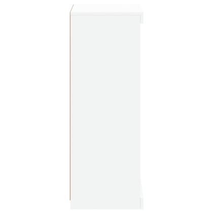 Сайдборд с LED светлини, бял, 41x37x100 см
