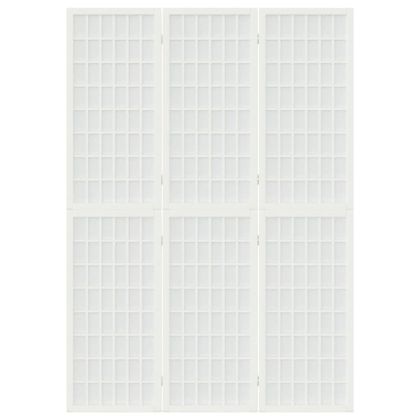 Параван за стая, 3 панела, в японски стил, 120x170 cм, бял