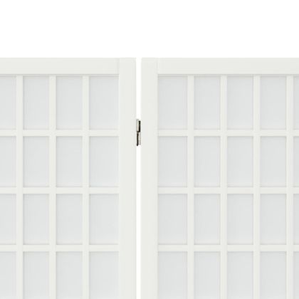 Параван за стая, 3 панела, в японски стил, 120x170 cм, бял