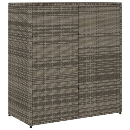 Градински шкаф за съхранение, сив, 105x55x113 см, полиратан