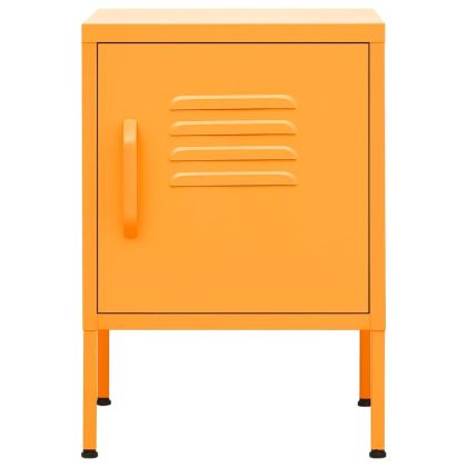 Нощни шкафчета, 2 бр, горчица жълто, 35х35х51 см, стомана