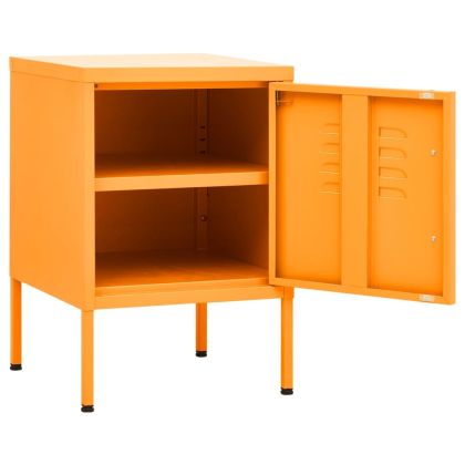 Нощни шкафчета, 2 бр, горчица жълто, 35х35х51 см, стомана