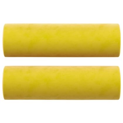 3-местен диван с декоративни възглавници жълт, 180 см кадифе