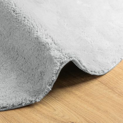 Килим HUARTE с къс косъм, мек и миещ се, сив, Ø 160 см