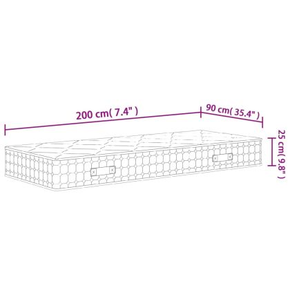 Матрак покет пружини, средна твърдост, 90x200 см