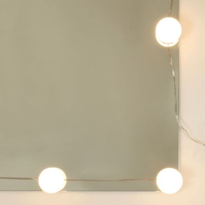 Огледален шкаф с LED, черен, 60x31,5x62 см