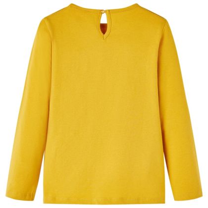 Детска тениска с дълъг ръкав, охра, 128