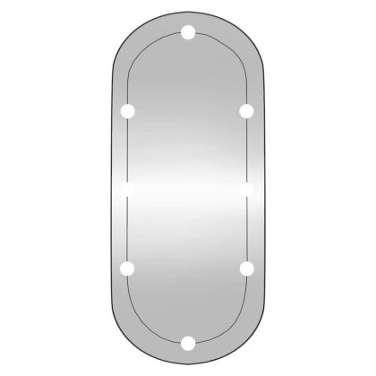 Стенно огледало с LED лампи 45x100 см стъкло овално