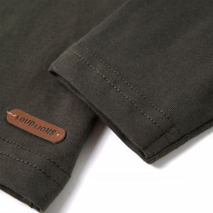 Детска тениска с дълъг ръкав, каки, 128