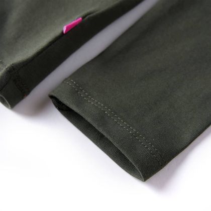 Детска тениска с дълъг ръкав, каки, 140