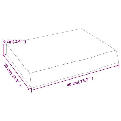 Плот за баня тъмнокафяв 40x30x(2-6) см обработено масивно дърво