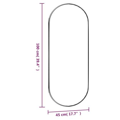 Стенно огледало 45x100 см стъкло овално
