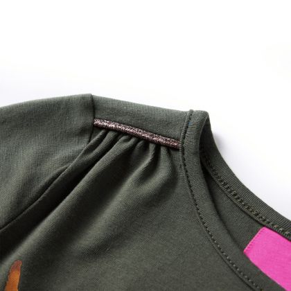 Детска тениска с дълъг ръкав, каки, 104