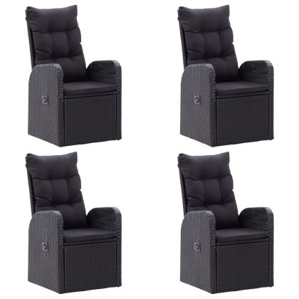 Градински трапезен комплект, 7 части, черен