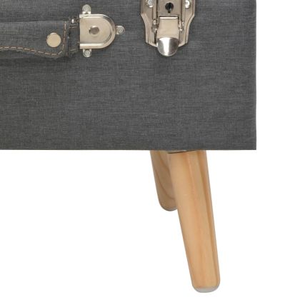 Табуретка за съхранение, 40 см, тъмносива, текстил