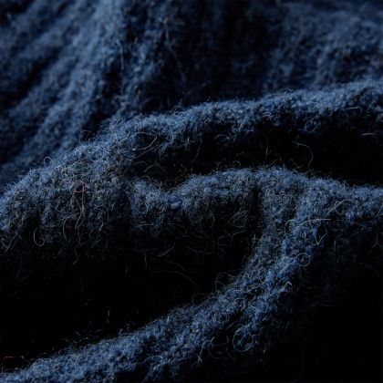 Детска жилетка, плетена, тъмносиня, 140