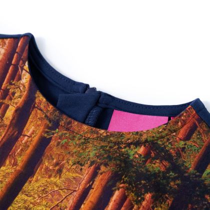 Детска рокля с дълъг ръкав, тъмносиня, 128