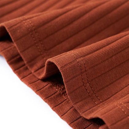 Детска тениска с дълъг ръкав, коняк, 104