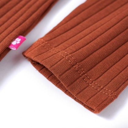 Детска тениска с дълъг ръкав, коняк, 116